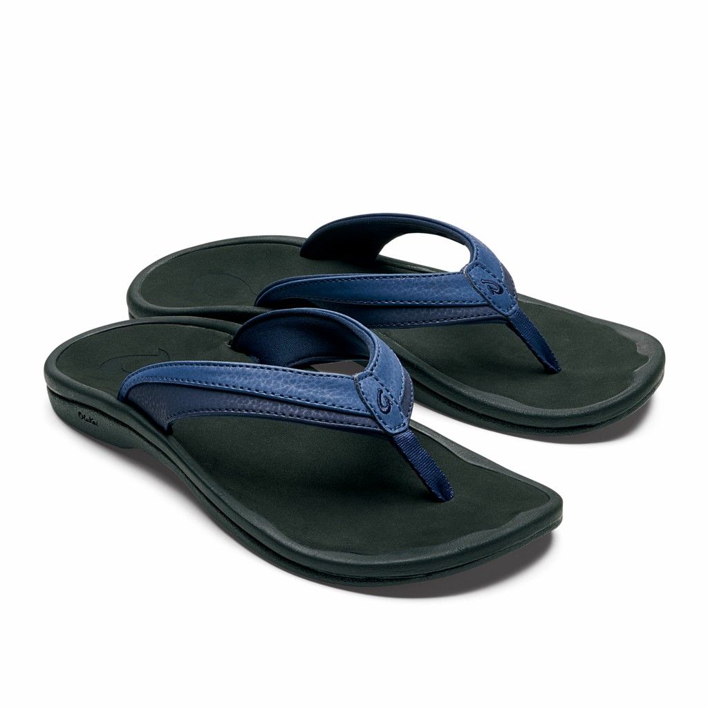 Olukai Women's Ohana Flip Flop - Blueberry / Black US793-056